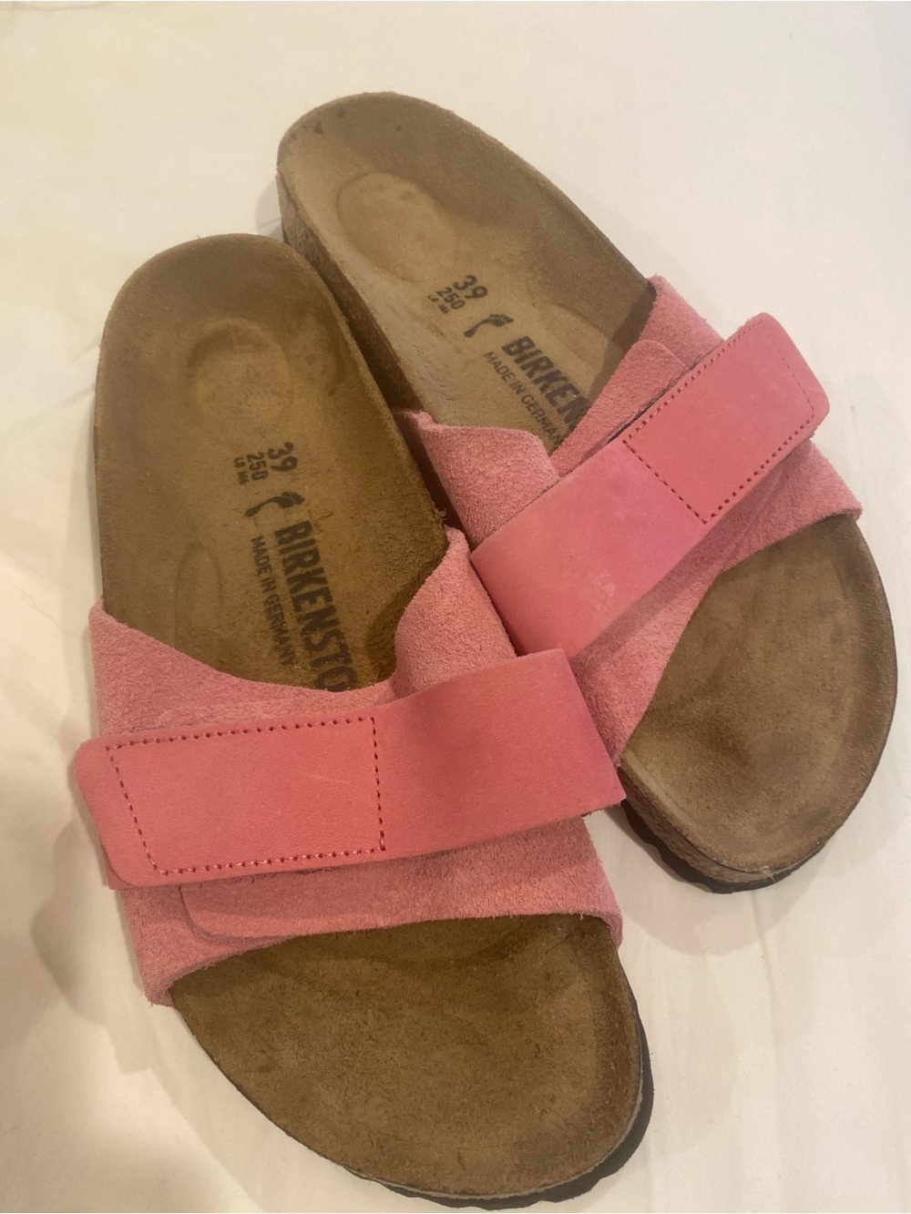 Birkenstock Candy Pink Oita Suede Slide Sandals